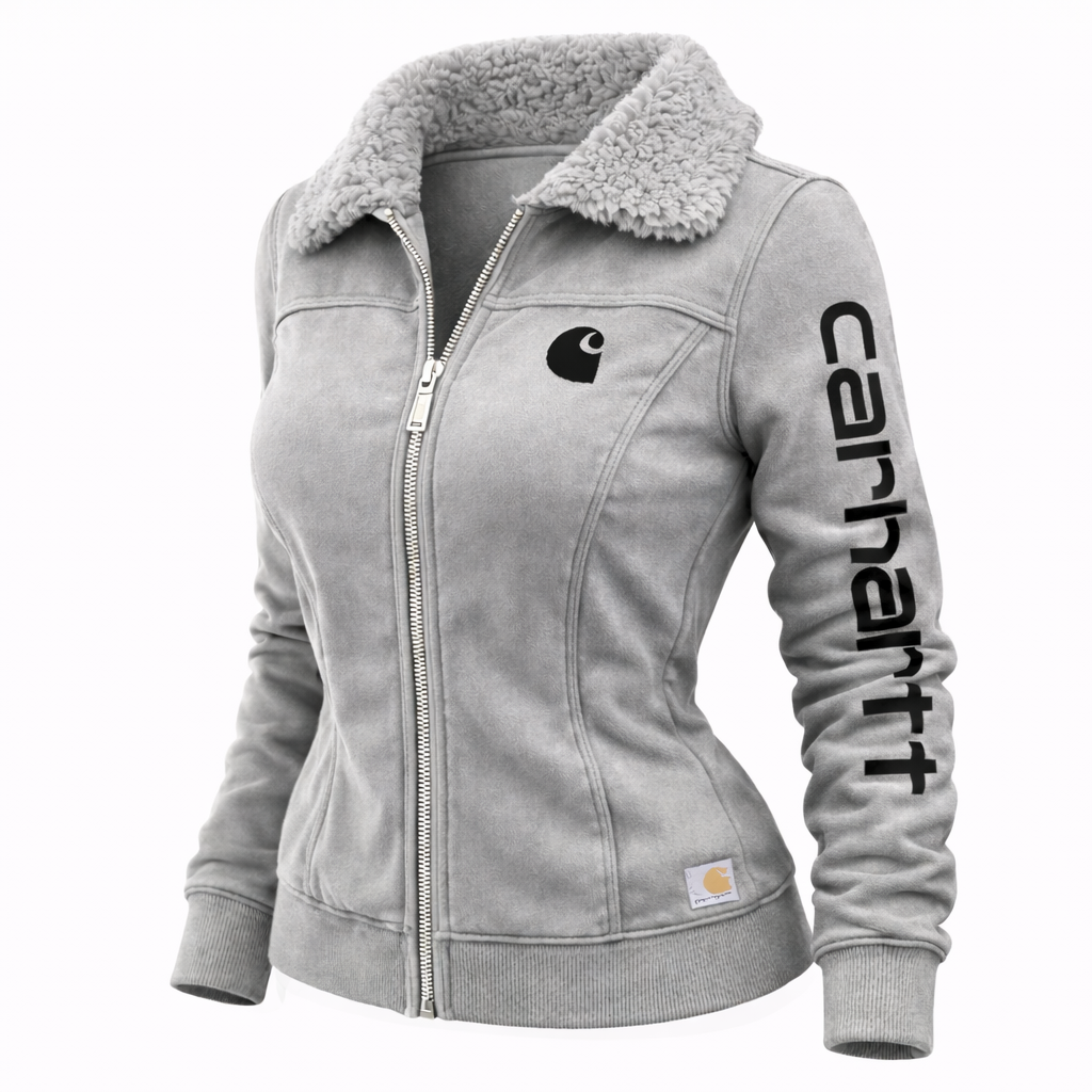 Carhartt Women’s Sherpa Collar Zip-Up Jacket – Slim Fit Fleece Lined Winter Coat