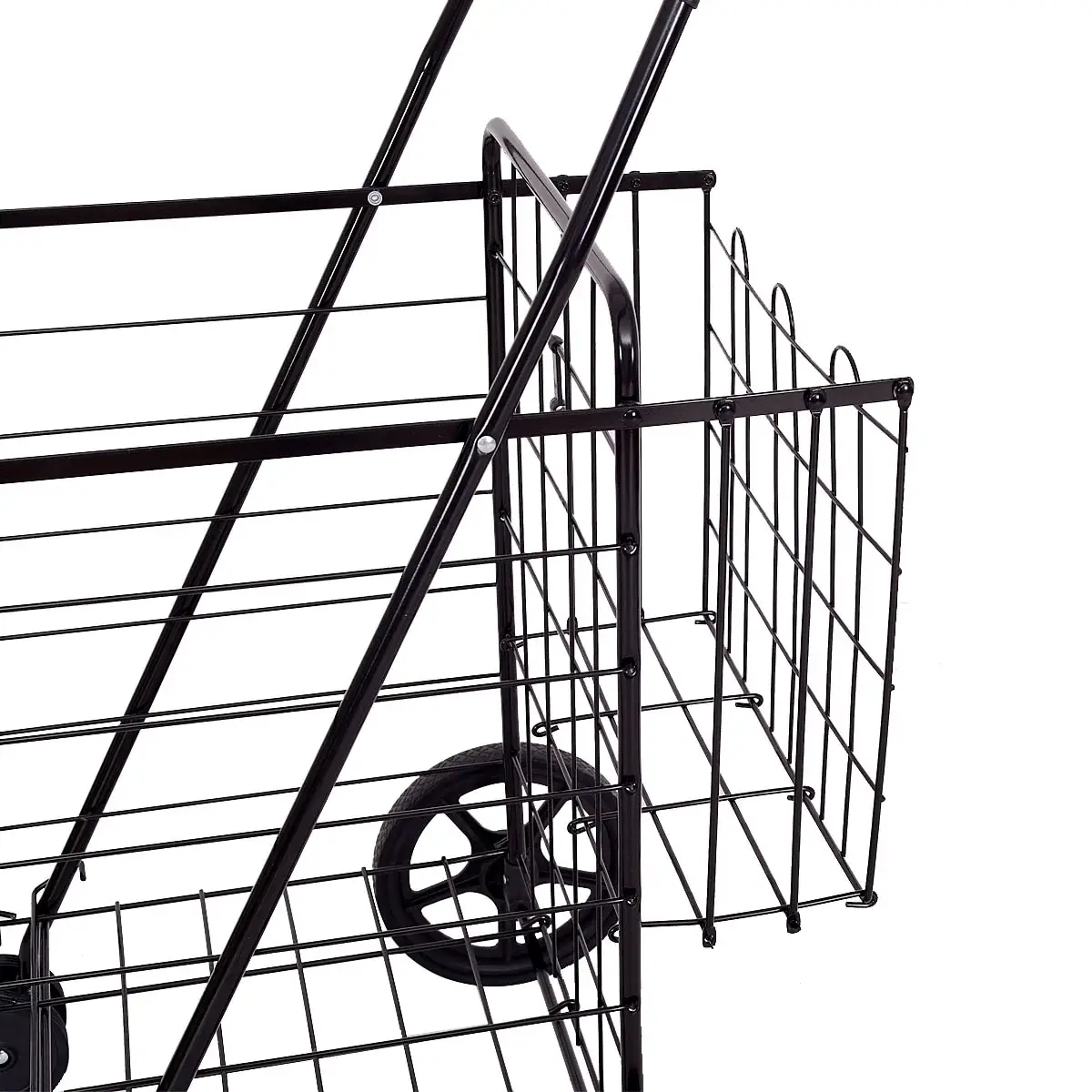 Utility Folding Easy-storage Shopping Cart with Swivel Wheels