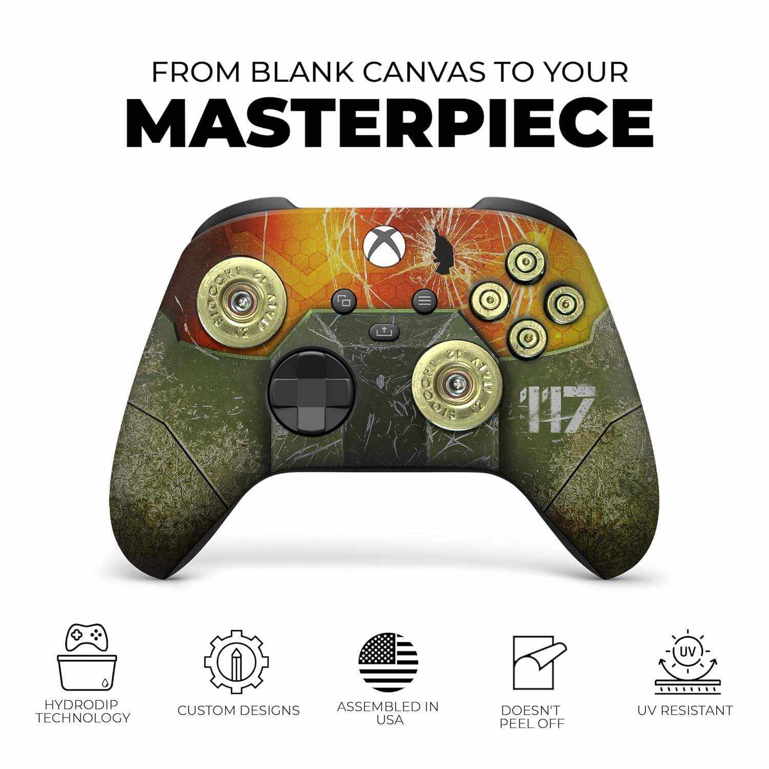 DreamController Original X-box Wireless Controller Special Edition Customized Compatible with X-box One S/X-box Series X/S & Windows 10 Made with Advanced HydroDip Print Technology(Not Just a Skin)