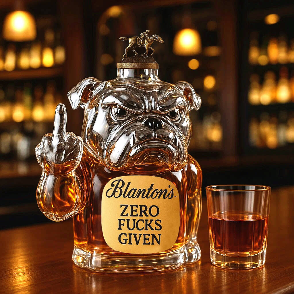 Swear Bulldog Whiskey Bottle