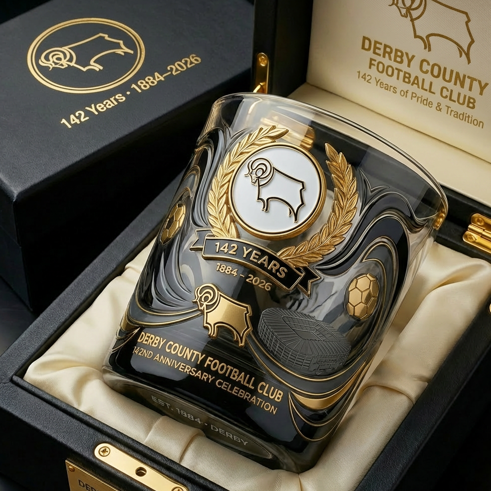 Derby County FC 142 Years Commemorative Whisky Glass (Pre-sale)