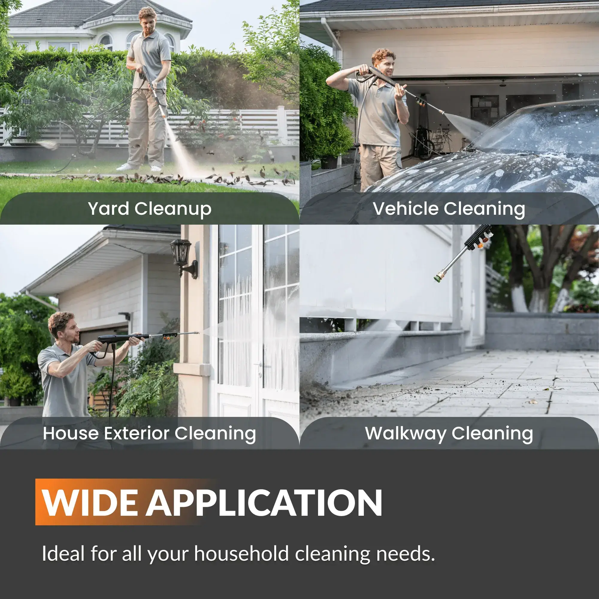 Retractable 2900PSI & 2.2 GPM Pressure Washer 2X Lower Noise for quite Essential 100ft replaceable Ultra-Soft Hose, 4 Nozzles, Total Stop System, Breezy Retraction, Eco-Friendly Reuse, Ready-To-Use Design