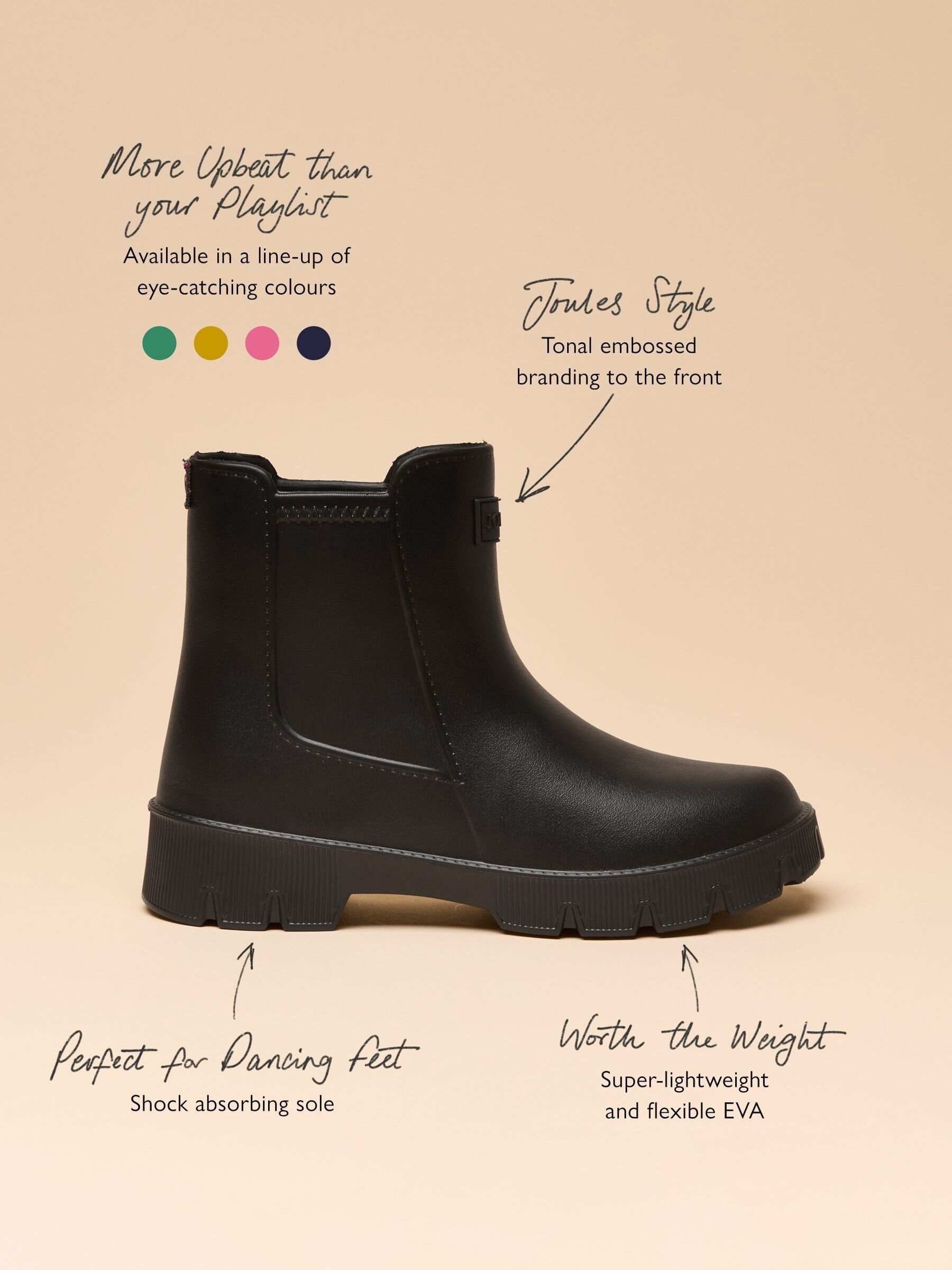 Raindance Black Lightweight EVA Ankle Wellies