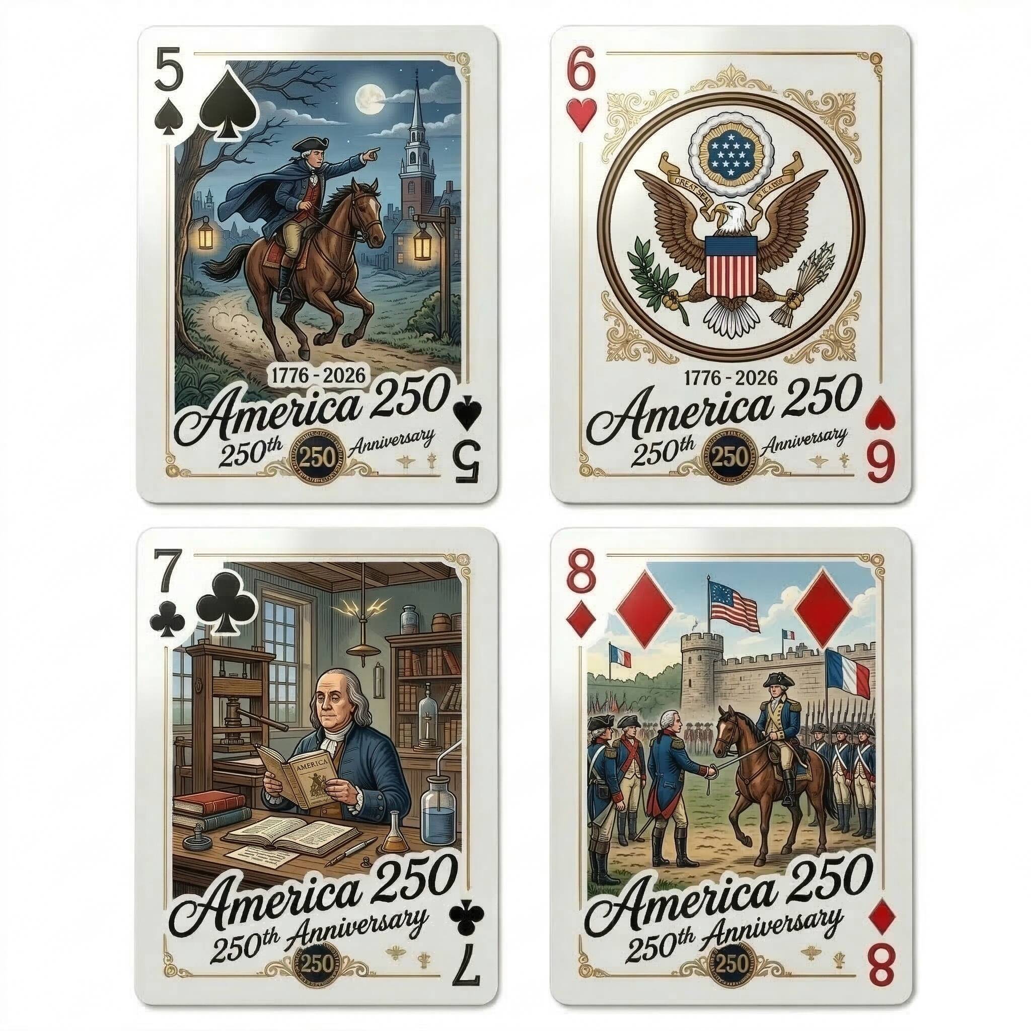 🔥America 250th Anniversary Premium Historical Playing Cards⏳