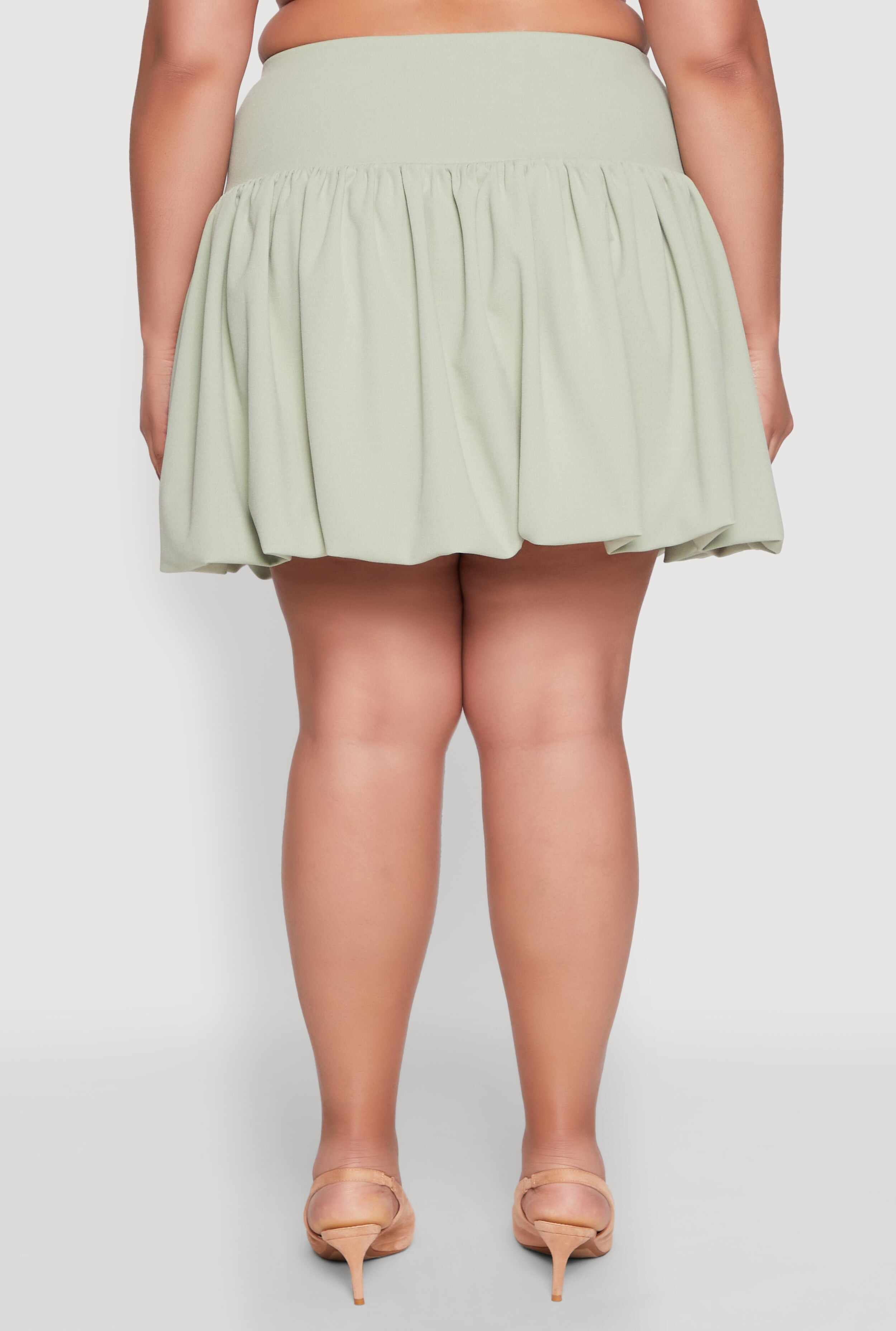 Plus Size Crepe Knit Bubble Skirt