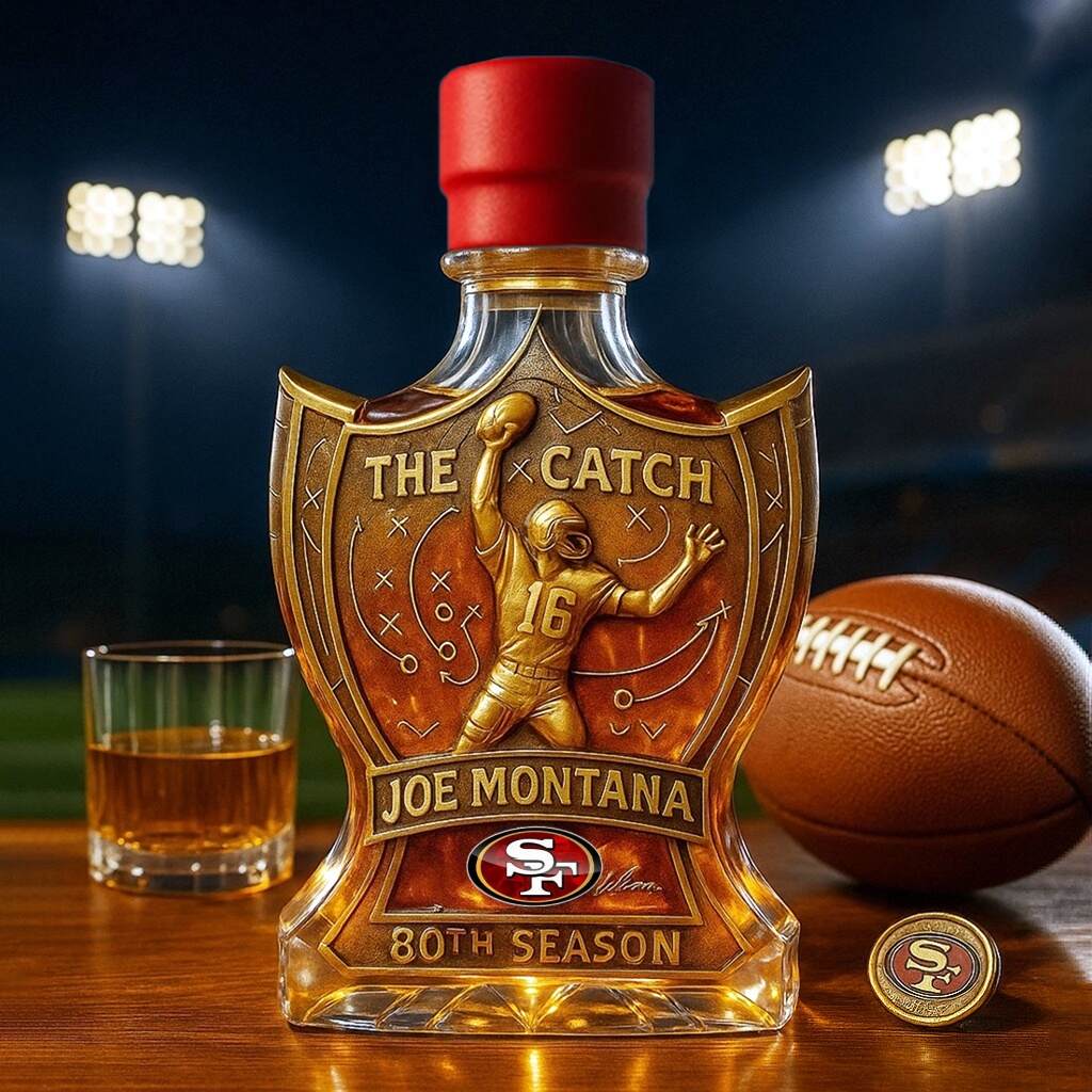 JOE MONTANA · THE CATCH — 49ers 80th Anniversary Collector’s Bottle
