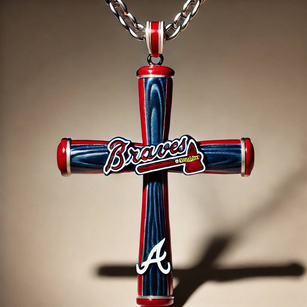 Baseball Team Bat Cross Pendant
