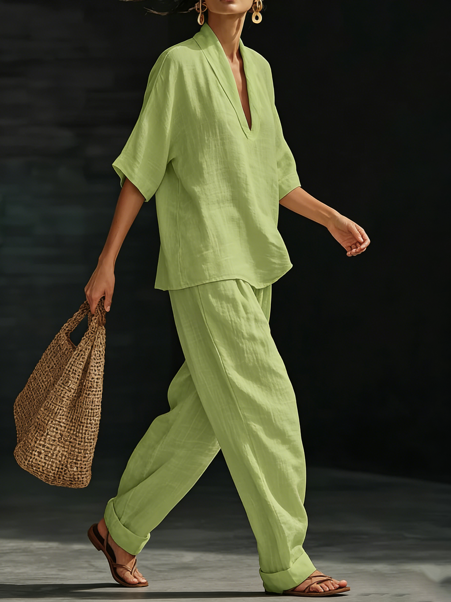 🔥Summer Arrivals🌟Casual And Cozy Minimalist Linen Two-piece Set