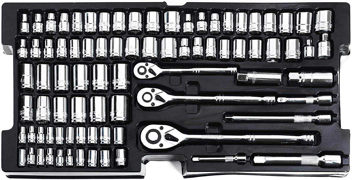 408-Piece Mechanics Tool Set with 3-Drawer Heavy Duty Metal Box (W009044A)