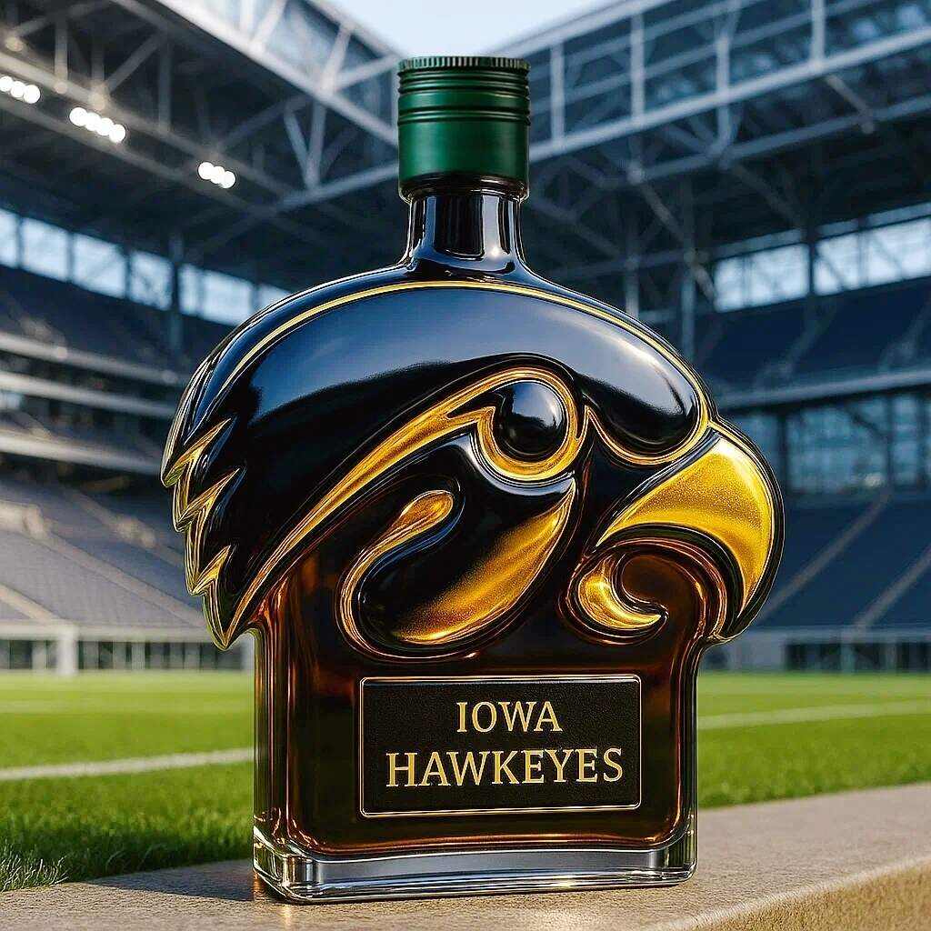 Iowa Hawkeyes Whiskey Bottle