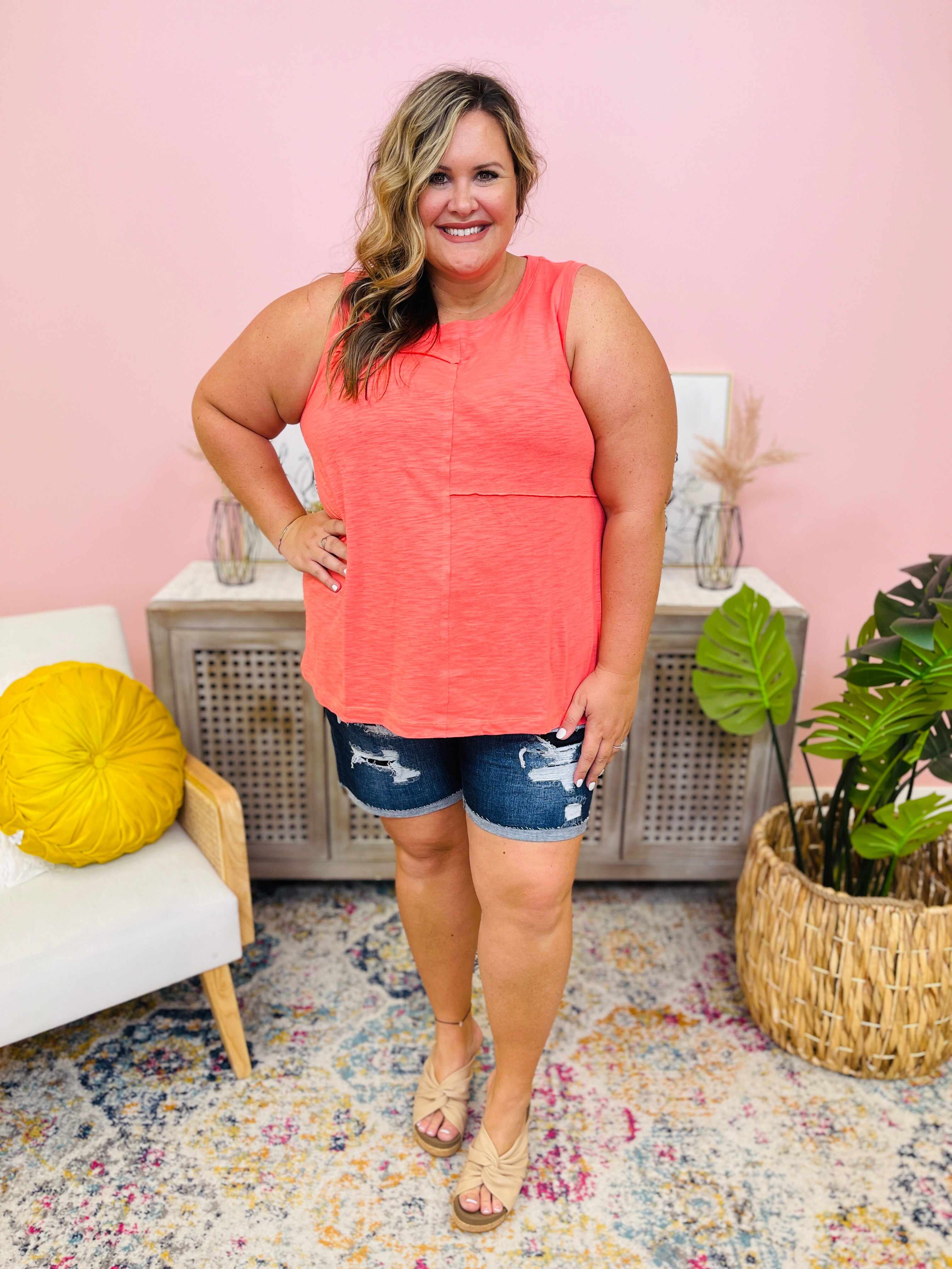 PLUS/REG Patch Me Up Buttercup Bermuda Shorts
