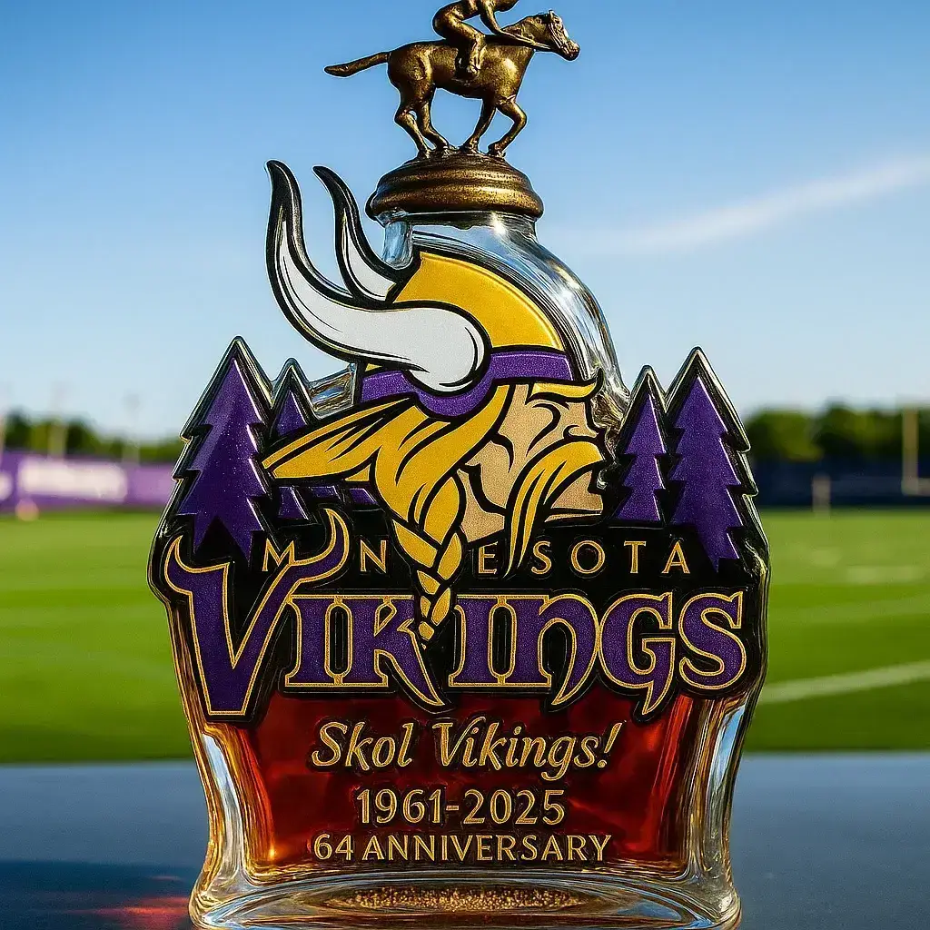 Minnesota Vikings Dragon‑Head Longship Whiskey Bottle