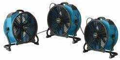 XPOWER X-47ATR 1/3 HP Sealed Motor Axial Air Mover Fan - with Variable Speed Control, 3 Hour Timer - Blue (6 Fans)