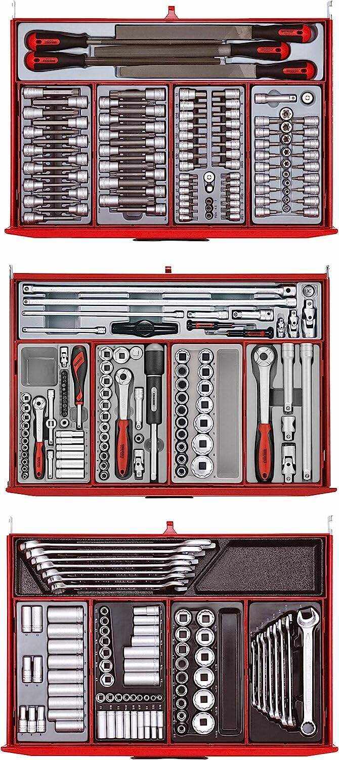 Tools 1001 Piece Mega Master Mixed Hand Tool Kit + 3 Toolbox Storage Cases - TCMM1001N, Silver