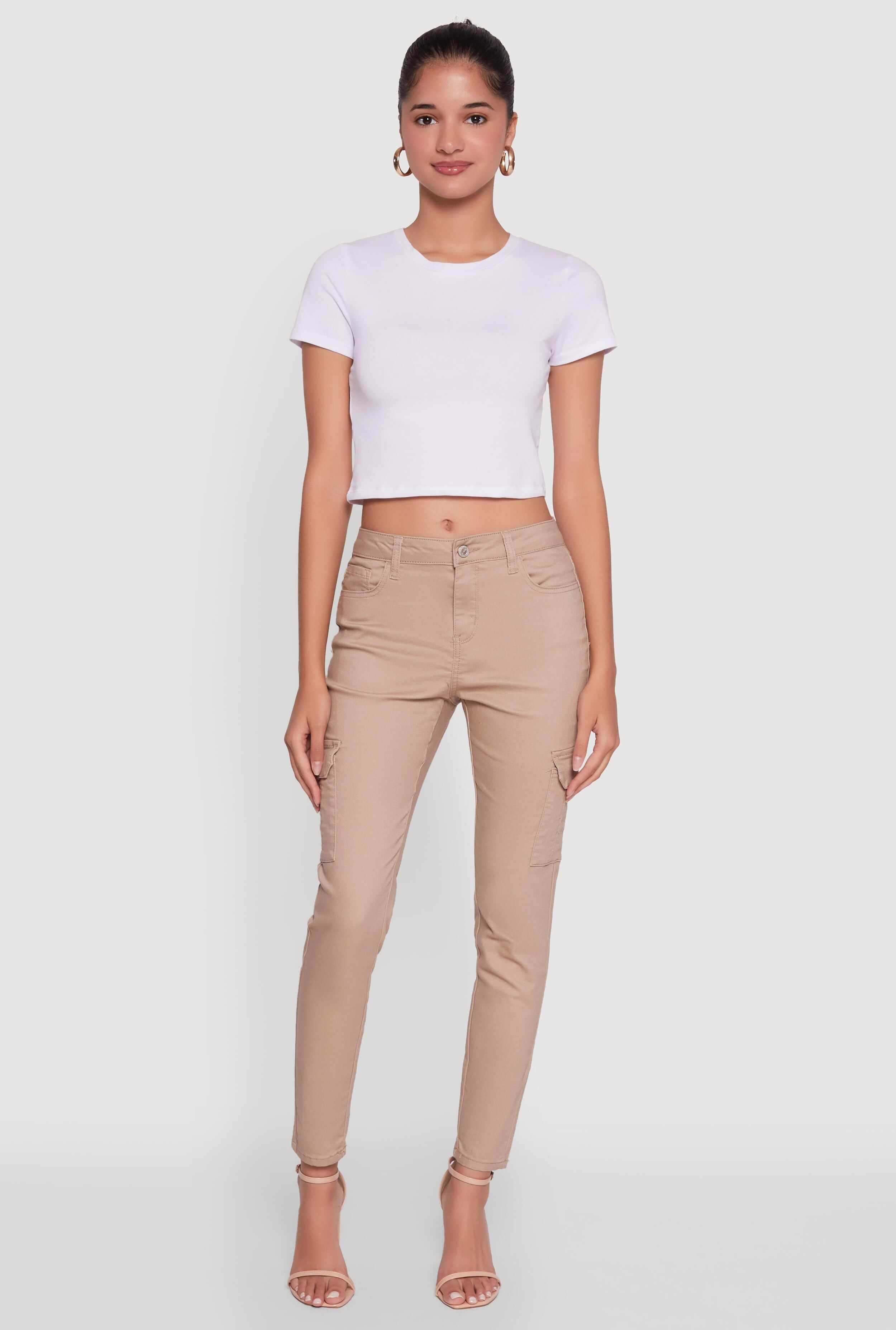WAX Solid Twill Skinny Cargo Pants