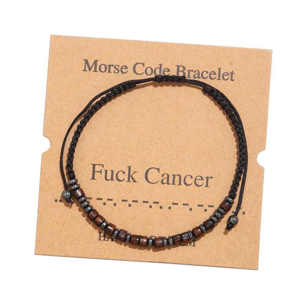 Women's Men's Unisex Morse Code Alphanumeric Weave Couple Bracelet