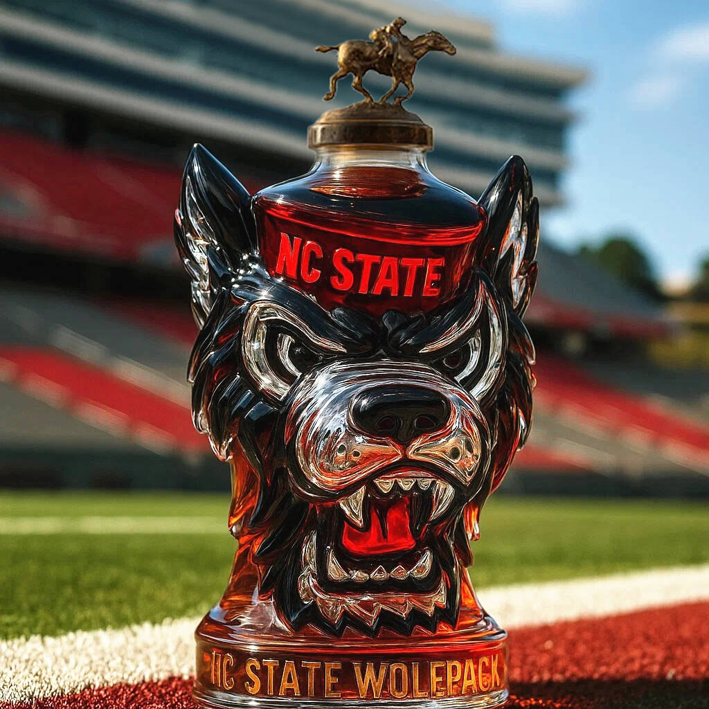 NC State Wolfpack Whiskey Bottle