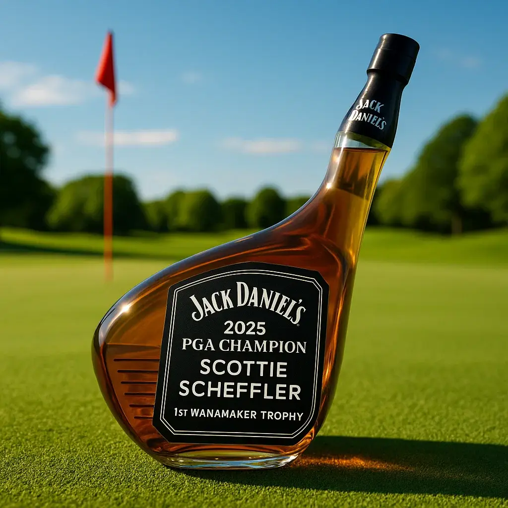 2025 PGA Championship Scottie Schaeffler Whiskey Bottle
