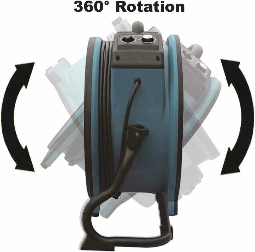 XPOWER X-47ATR 1/3 HP Sealed Motor Axial Air Mover Fan - with Variable Speed Control, 3 Hour Timer - Blue (6 Fans)