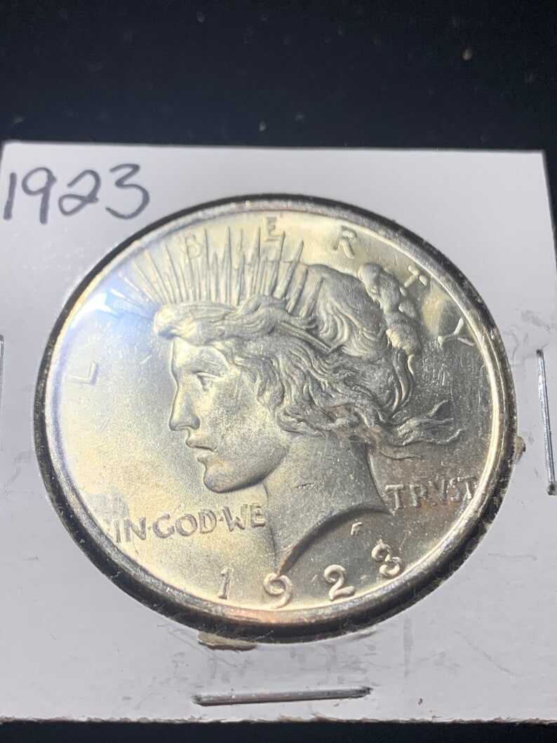 1923 Silver Peace Dollar Coin AU/BU  -  !  Lot# 1373