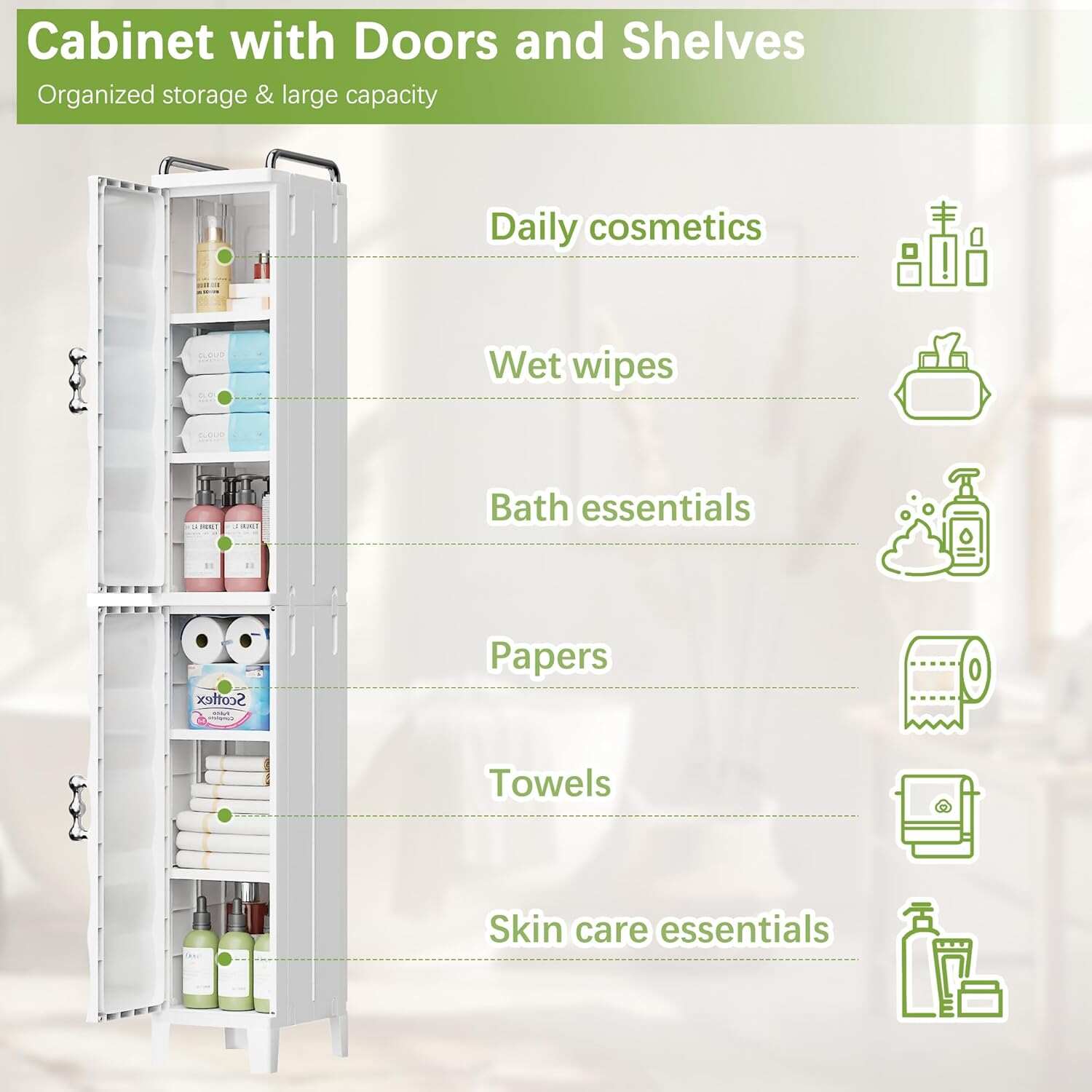 VECELO Narrow Storage Cabinet