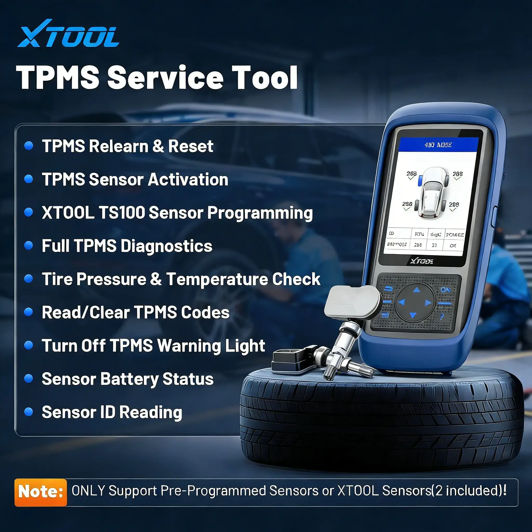 TP150 TPMS Programming Tool, 2026 TPMS Relearn Tool, Activate/Relearn/Diagnosis All Known TPMS Sensors, Program TS100 Sensors (315/433MHz), TPMS Reset Tool TPMS Programmer