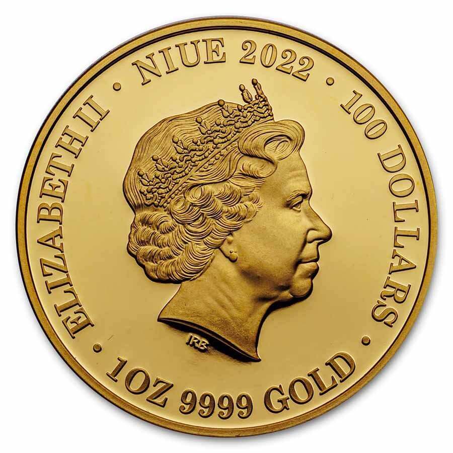 2022 EARTH FROM ABOVE 1 Oz Gold Coin 100$ Niue
