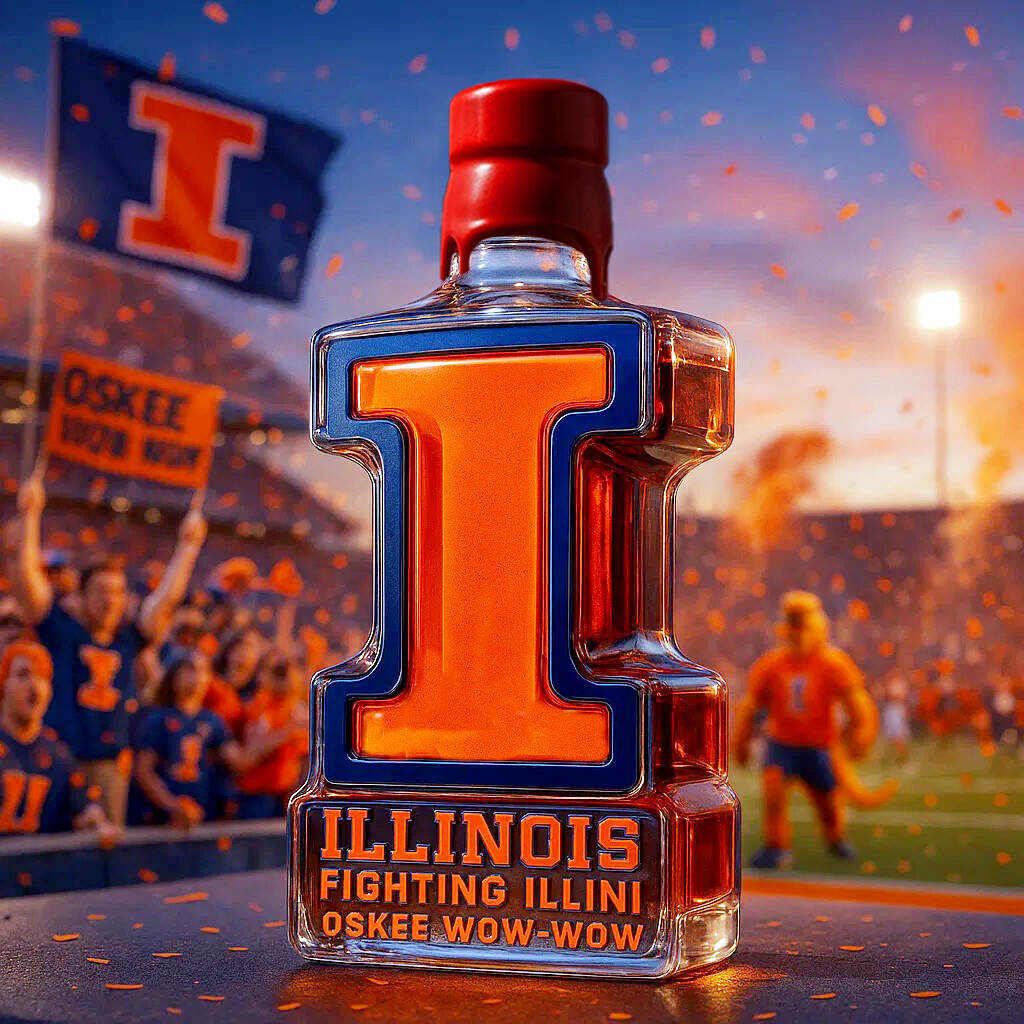 Illinois Fighting Illini Limited Edition Collector’s Whiskey Bottle