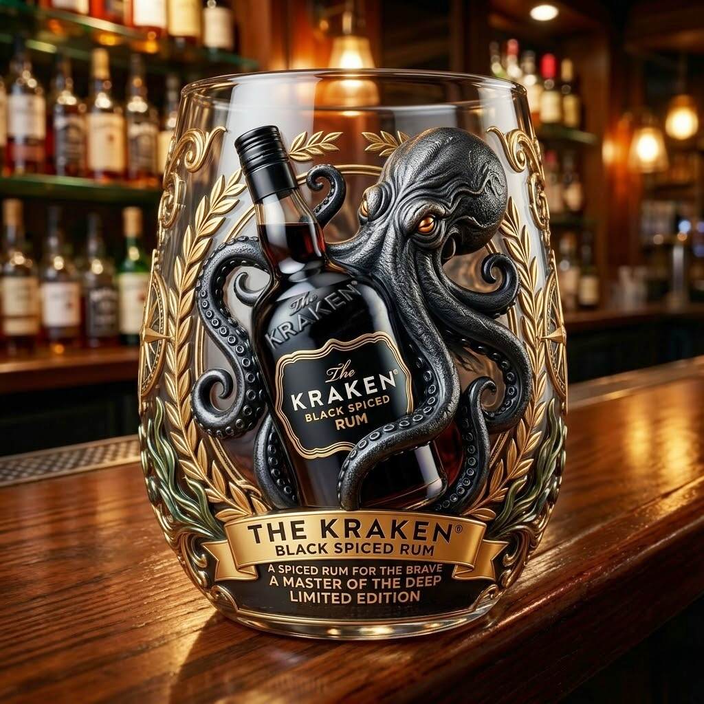 The Kraken Black Spiced Rum Limited Edition Commemorative Glass