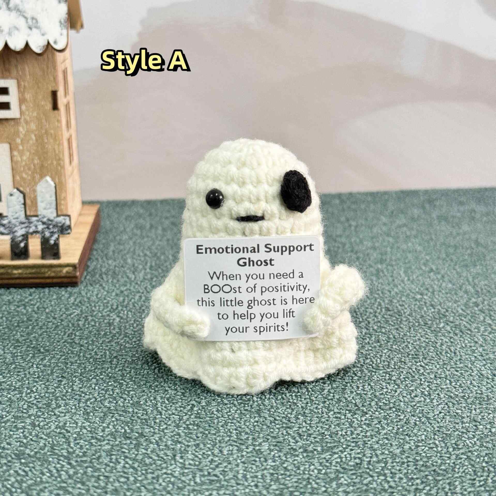 Halloween Crochet Ghost with Pumpkin-Emotional Support Gift
