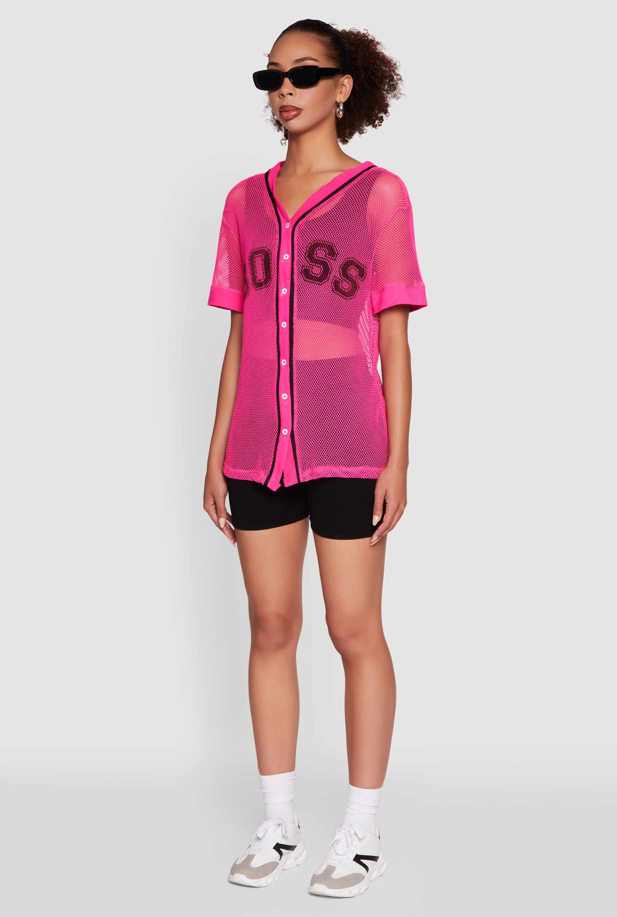 Fishnet Boss Graphic Baseball Shirt