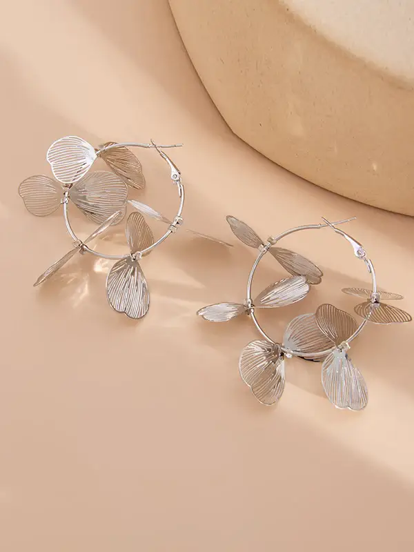 Floral Hydrangea Drop Earrings