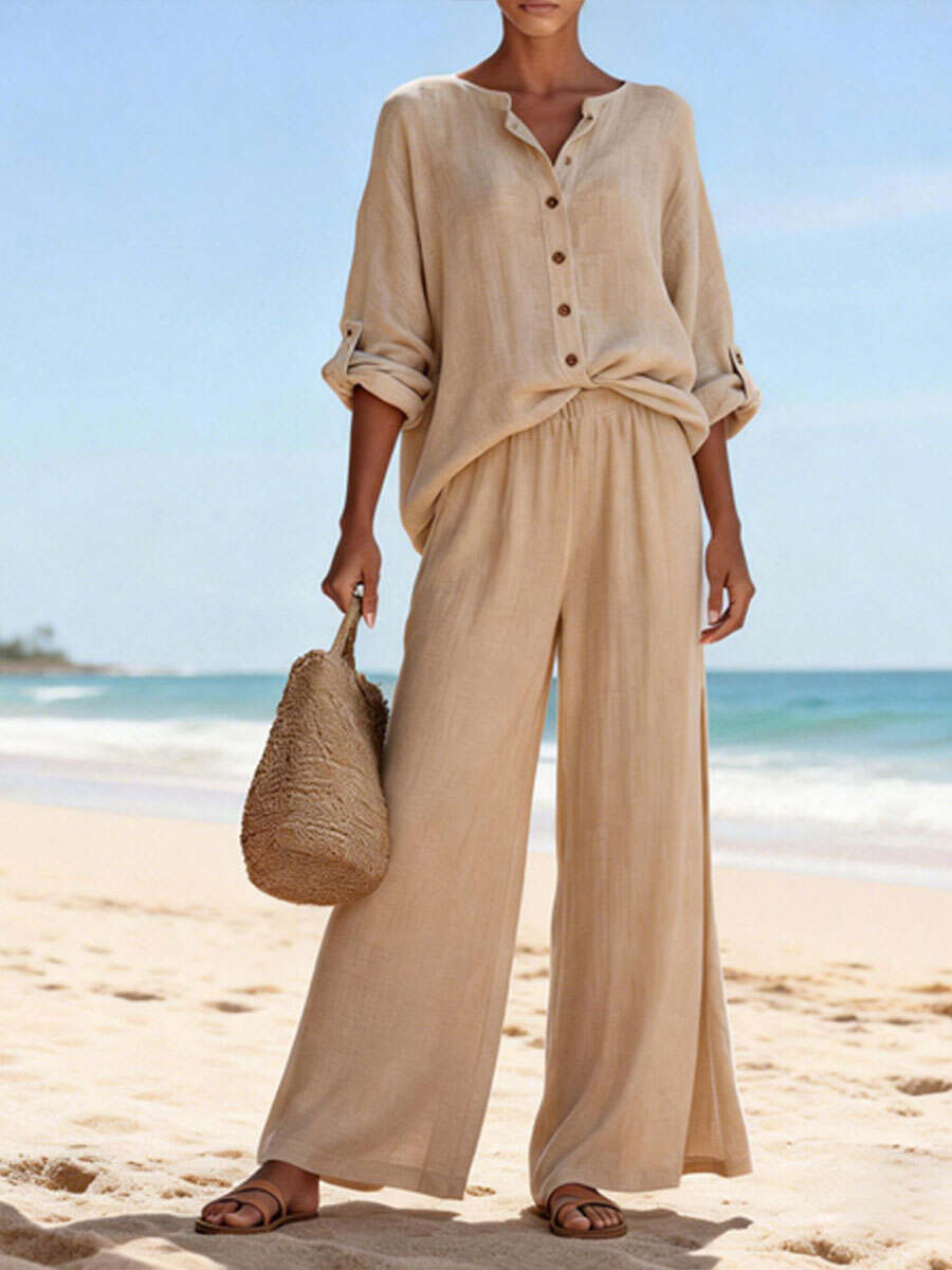 🔥Summer Arrivals🌟Casual And Cozy Minimalist Linen Two-piece Set