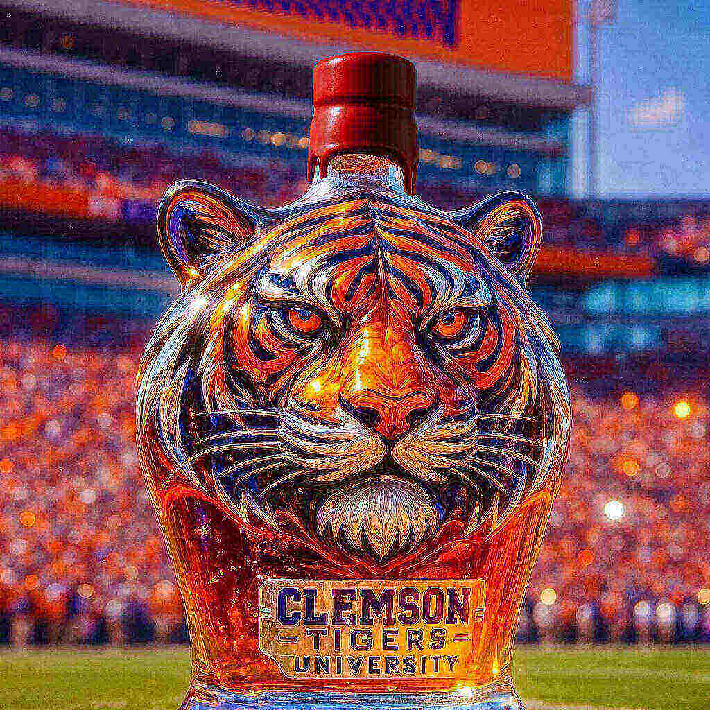 Clemson Tigers Whiskey Bottle