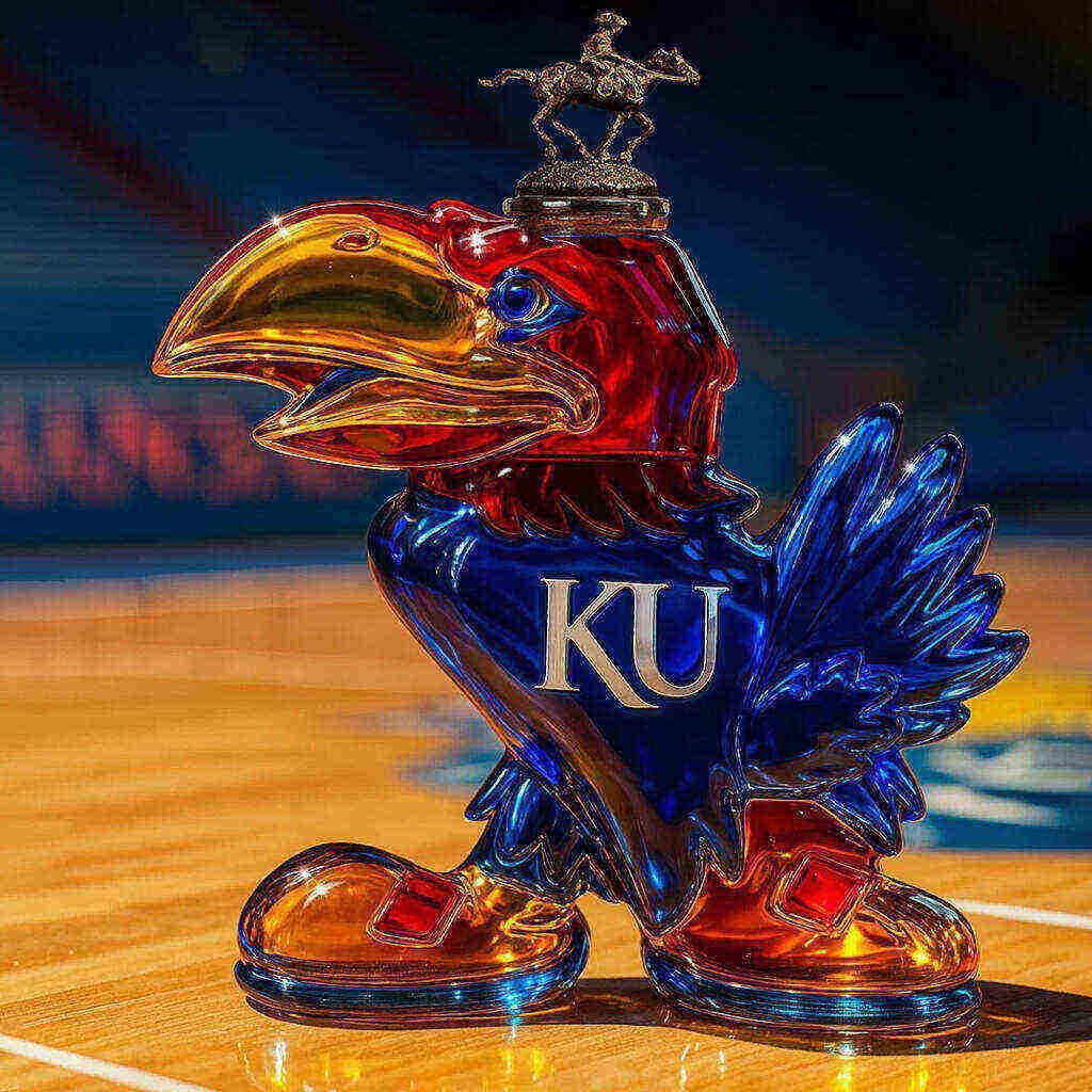 KU Jayhawk Whisky Bottle