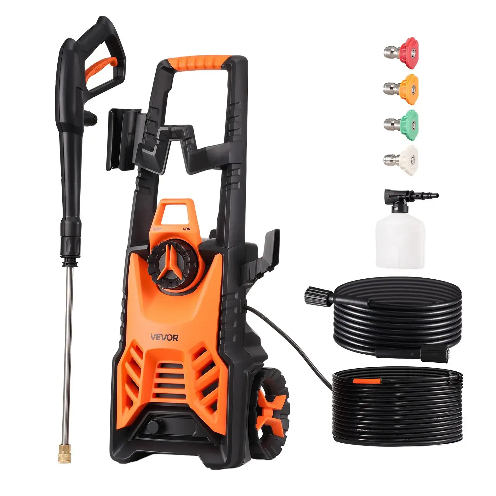 VEVOR Electric Power Washer, 4500 PSI 3.2 GPM Portable Pressure Washer with Adjustable Water Pressure, Nozzles & Foam Cannon for Heavy Duty Cleaning, Tools and Gadgets