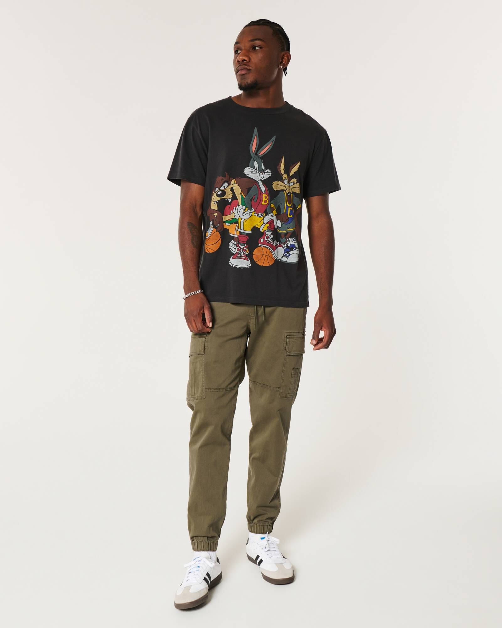 Relaxed Twill Cargo Joggers