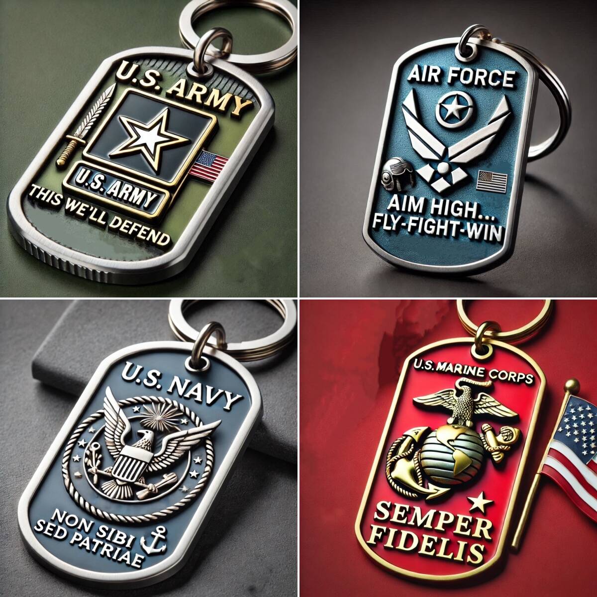Military Motto Keychains