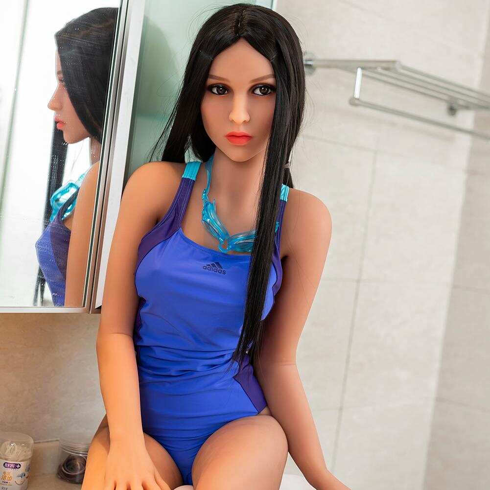 #139 TPE Black Wig Sex Doll Head Only