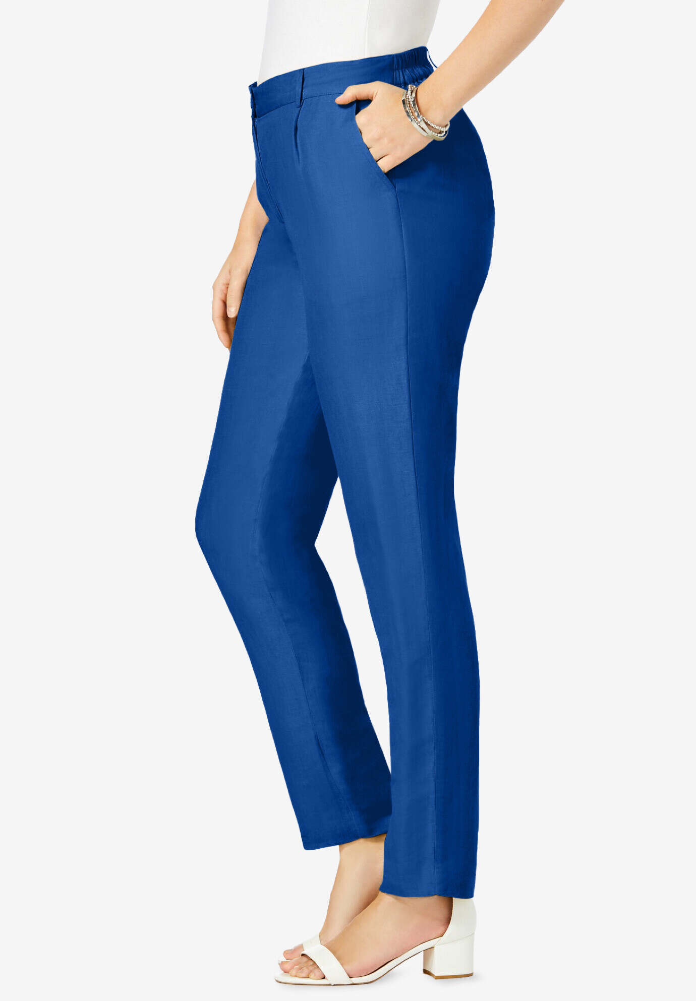 Linen Pleat-Front Pant