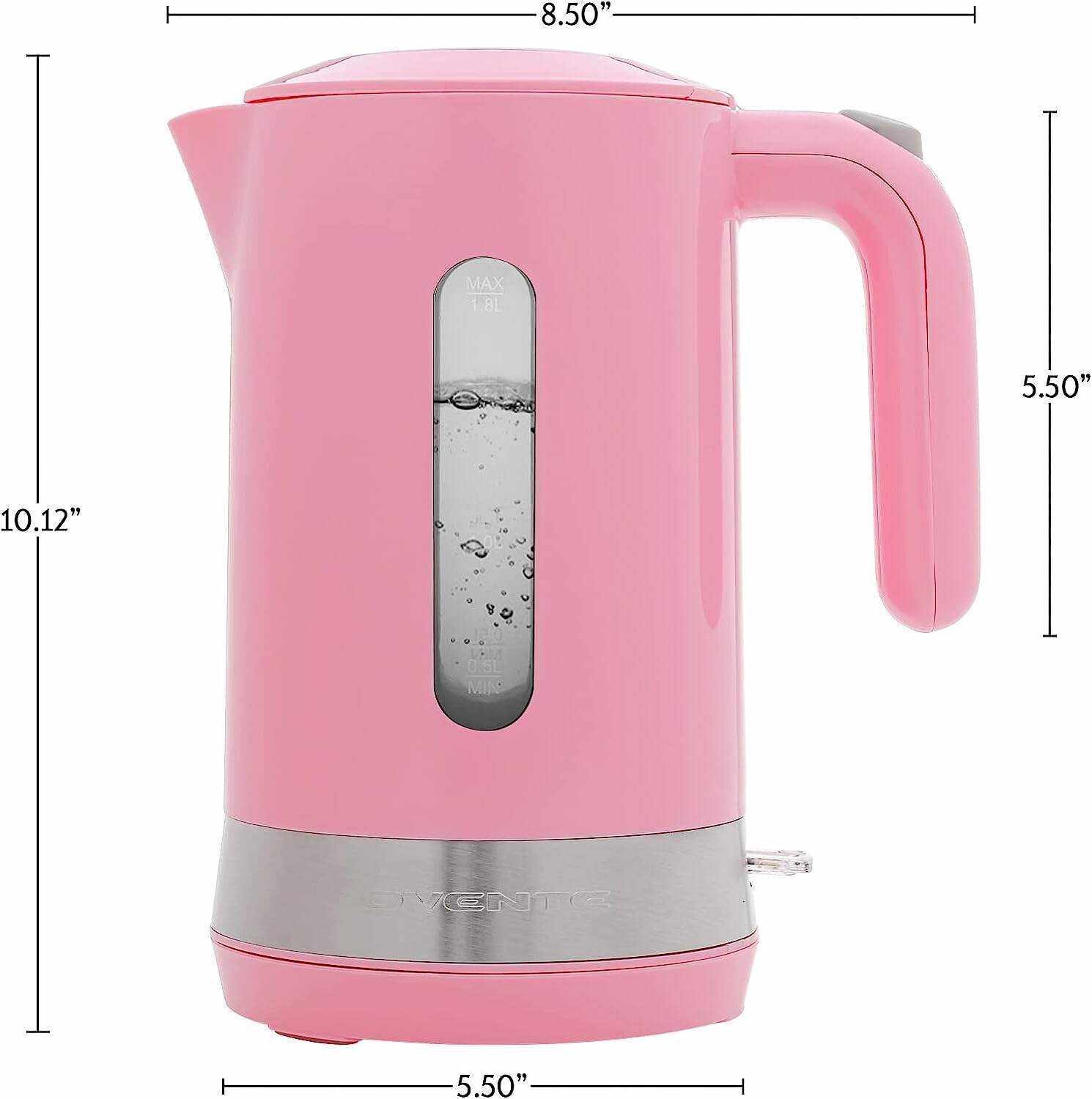 OVENTE Electric Kettle Hot Water Heater 1.7 Liter - BPA Free Fast Boiling Cordless Water Warmer - Auto Shut Off Instant Water Boiler for Coffee & Tea Pot - White KP72W