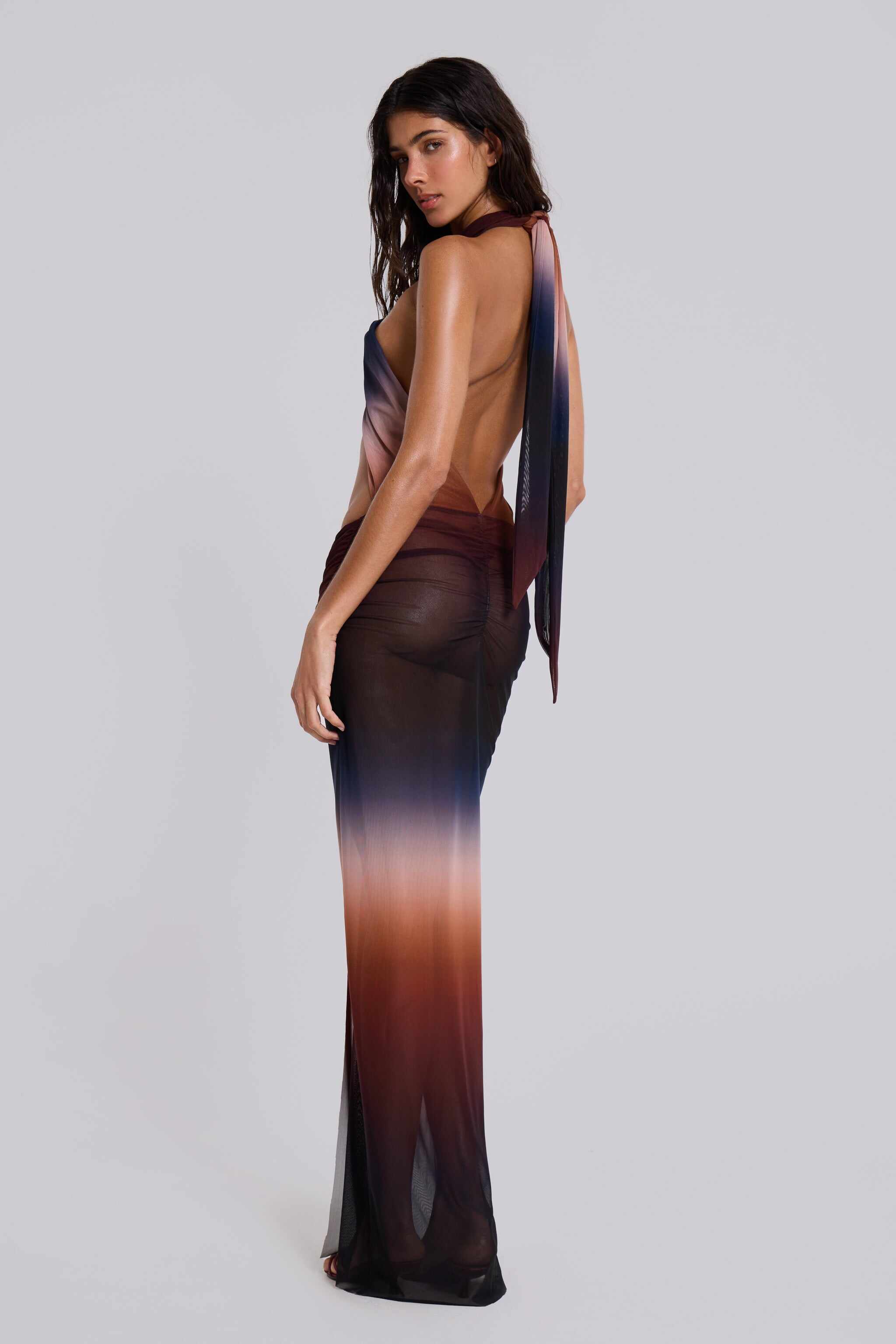 Azevedo Knotted Halter Maxi Dress