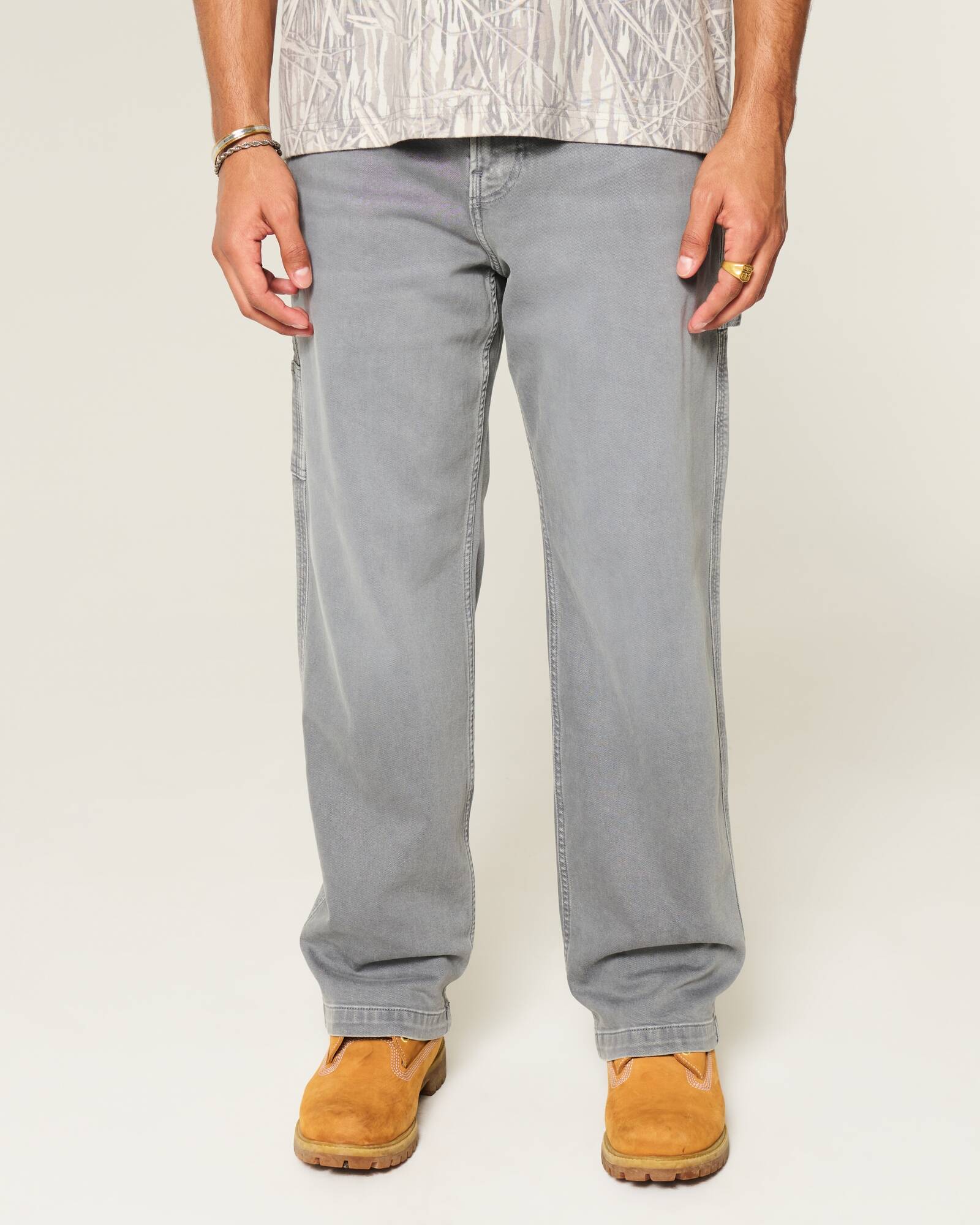 Railroad Stripe Baggy Painter Jeans