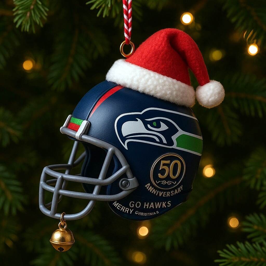 Seattle Seahawks 50th Anniversary Christmas Ornament