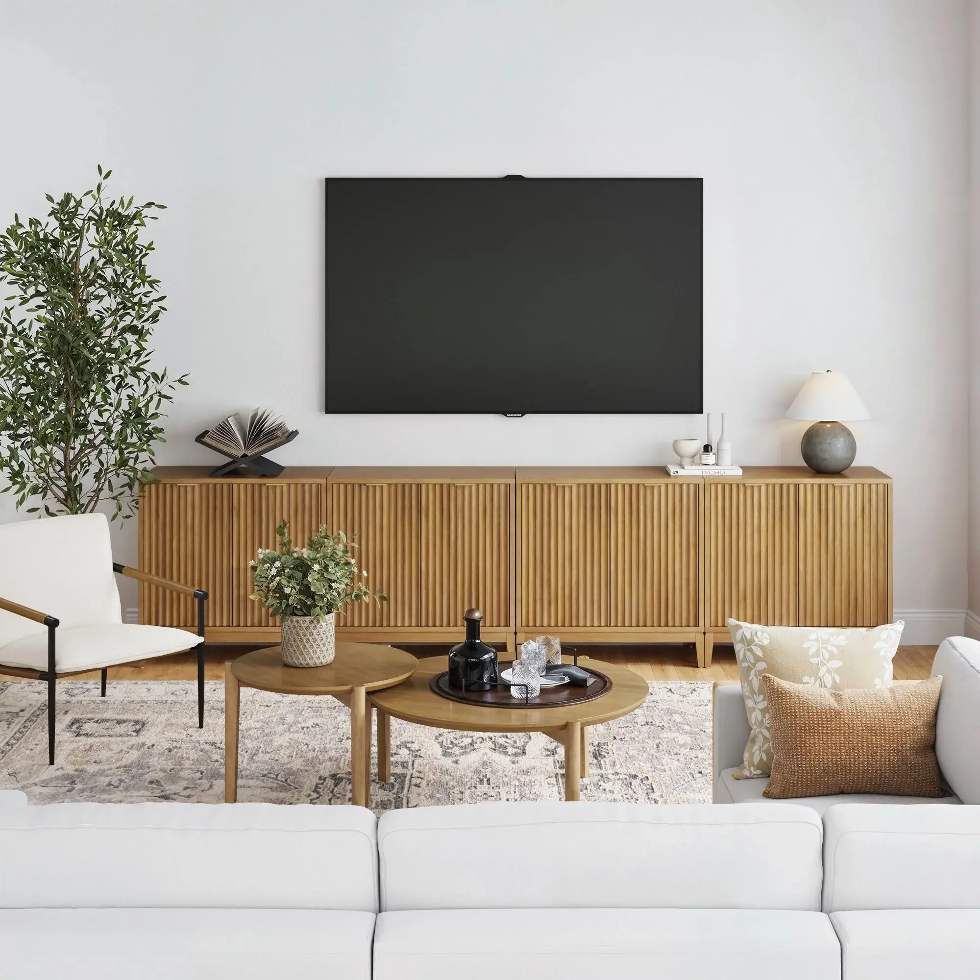 Jasper Modern Sideboard, Kitchen Storage Cabinet with Fluted Doors