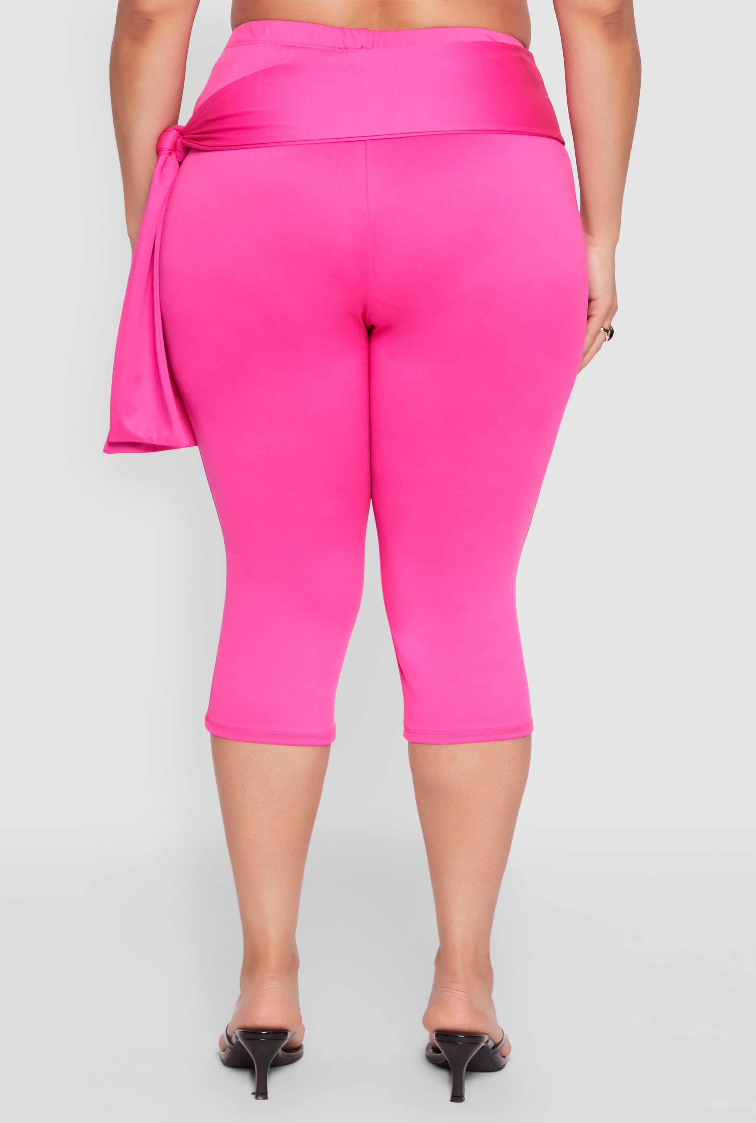 Plus Size Side Tie Capri Pants