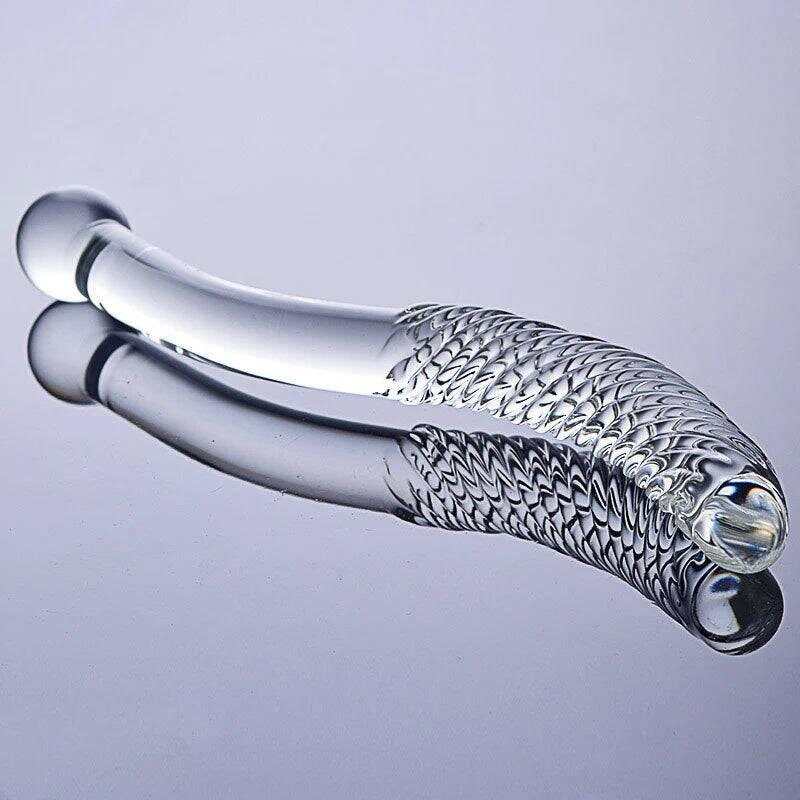 Double-Ended Pyrex Glass Dildo – Spiral & Granule G-Spot Massager