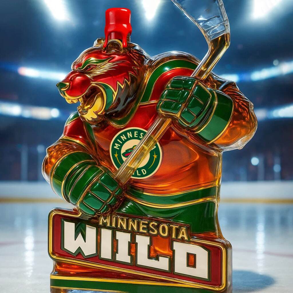 Minnesota Wild Mascot Whisky Bottle