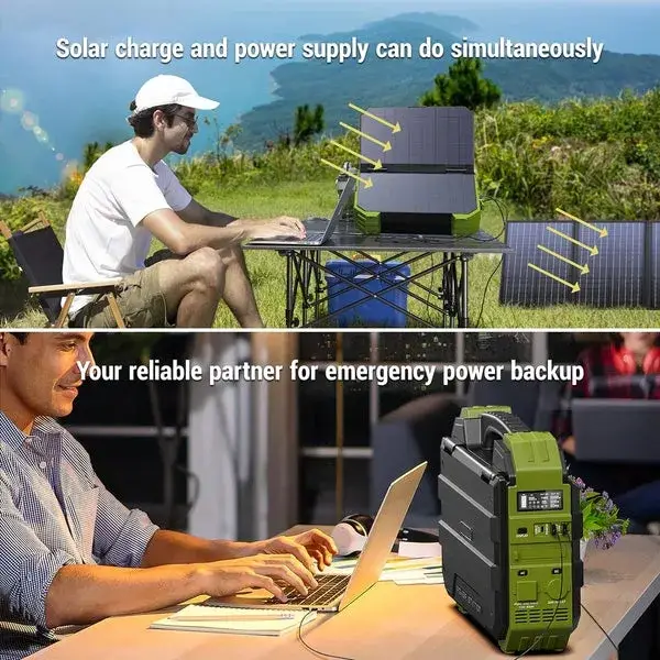 Spring Sale💥Last Day Buy 1 Get 1 Free💥Portable Power Station with Built-in Solar Panel