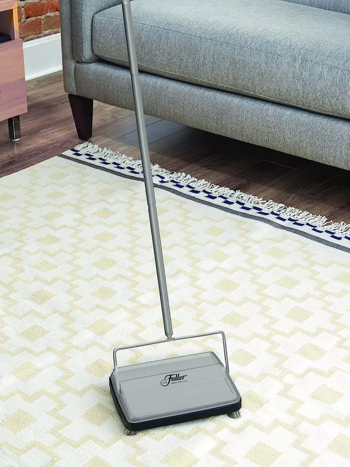 Fuller Brush 17027 Carpet & Floor Sweeper- Mini Stick Cleaner For Hardwood Surfaces, Wood Floors, Laminate, Tile- Small & Portable For The Home Or Office - Cleans Dust Pet Hair- Electrostatic & Silent